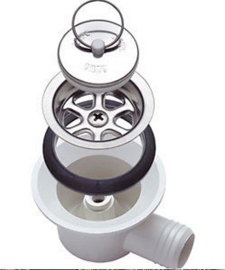 Ablaufgarnitur 25 mm Spüle SMEV Spülbecken Stöpsel Ablauf AC530 weiß 90° <) 97247m NEU