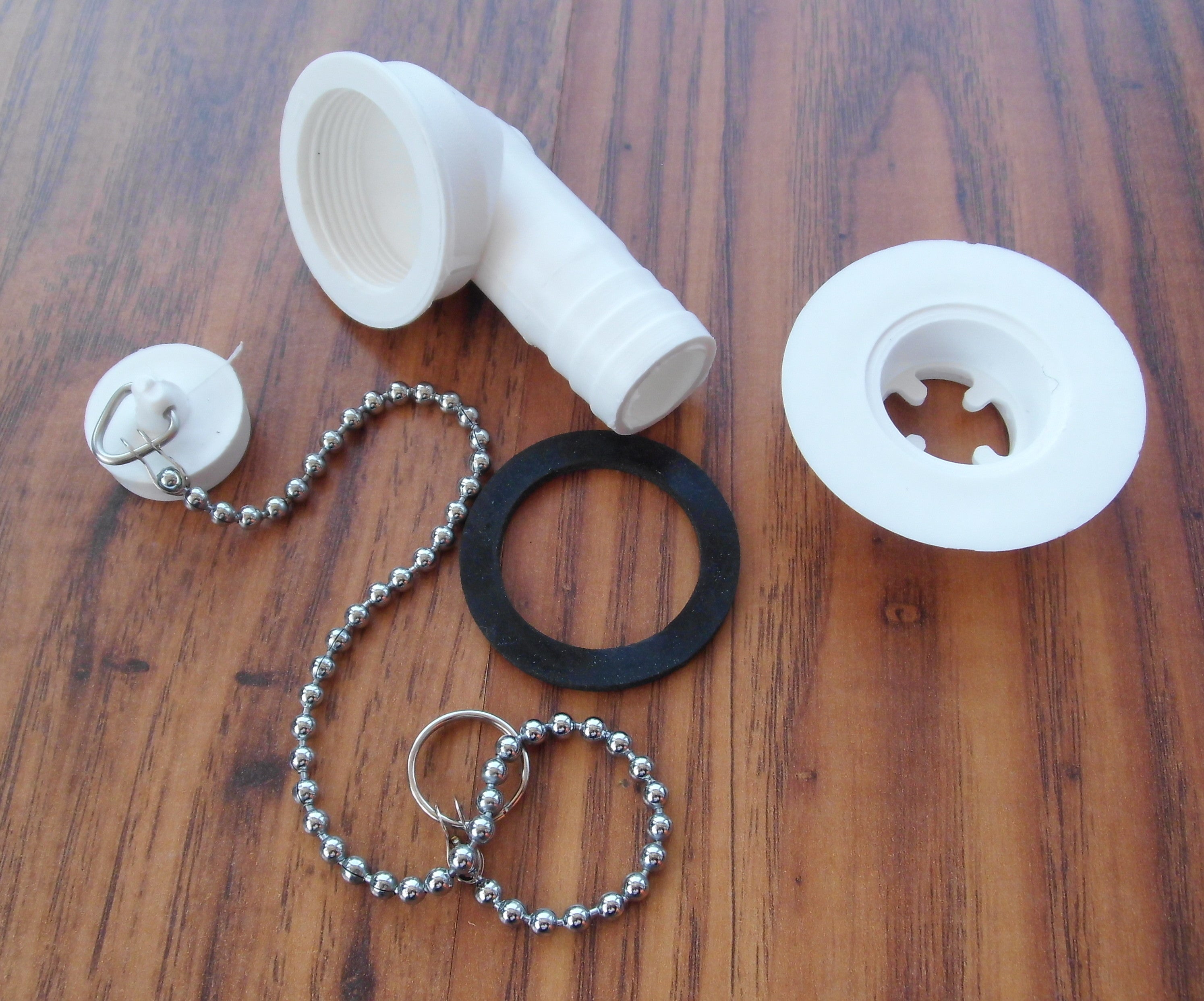 Ablaufgarnitur Stöpsel winkel Waschbecken 3/4" für 19mm Schlauch 300f533-1 NEU