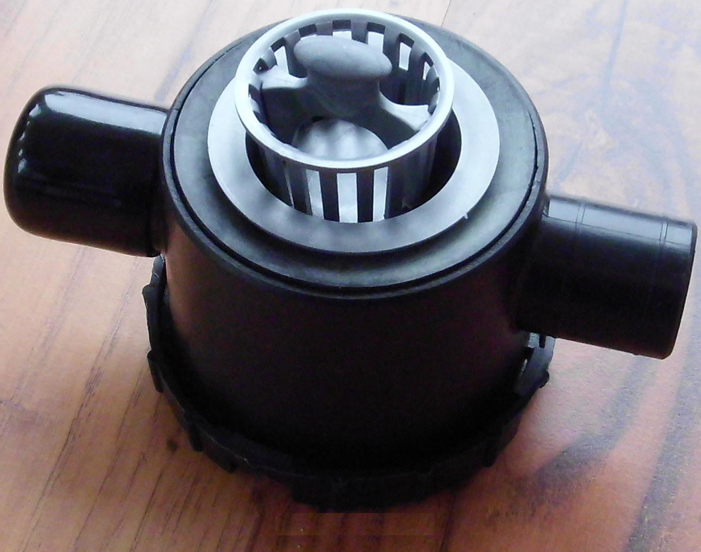 Siphon schwarz mit 2 Zugängen u. Restesieb Ablauf Rohrsystem Reich 300f237-4 NEU