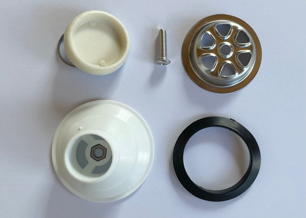 Ablaufgarnitur AC535 für Spüle Dometic mit großem Stöpsel Ablauf weiß gerade 25 mm 41478f NEU