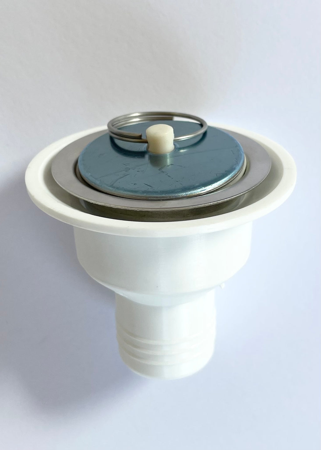 Ablaufgarnitur AC535 für Spüle Dometic mit großem Stöpsel Ablauf weiß gerade 25 mm 41478f NEU