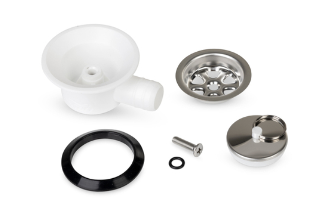 Ablaufgarnitur 19 mm Spüle CAN Spülbecken Stöpsel Ablauf weiß 90° ) 64333r NEU