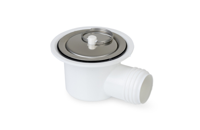 Ablaufgarnitur 25 mm Spüle CAN Spülbecken Stöpsel Ablauf weiß 90° ) 64332r NEU