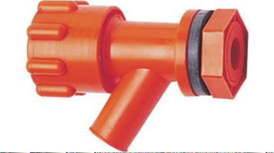 Abwasserhahn Eck Auslaufventil Hahn orange Abwasser Entleerungshahn 3/4" 300f287-1 NEU