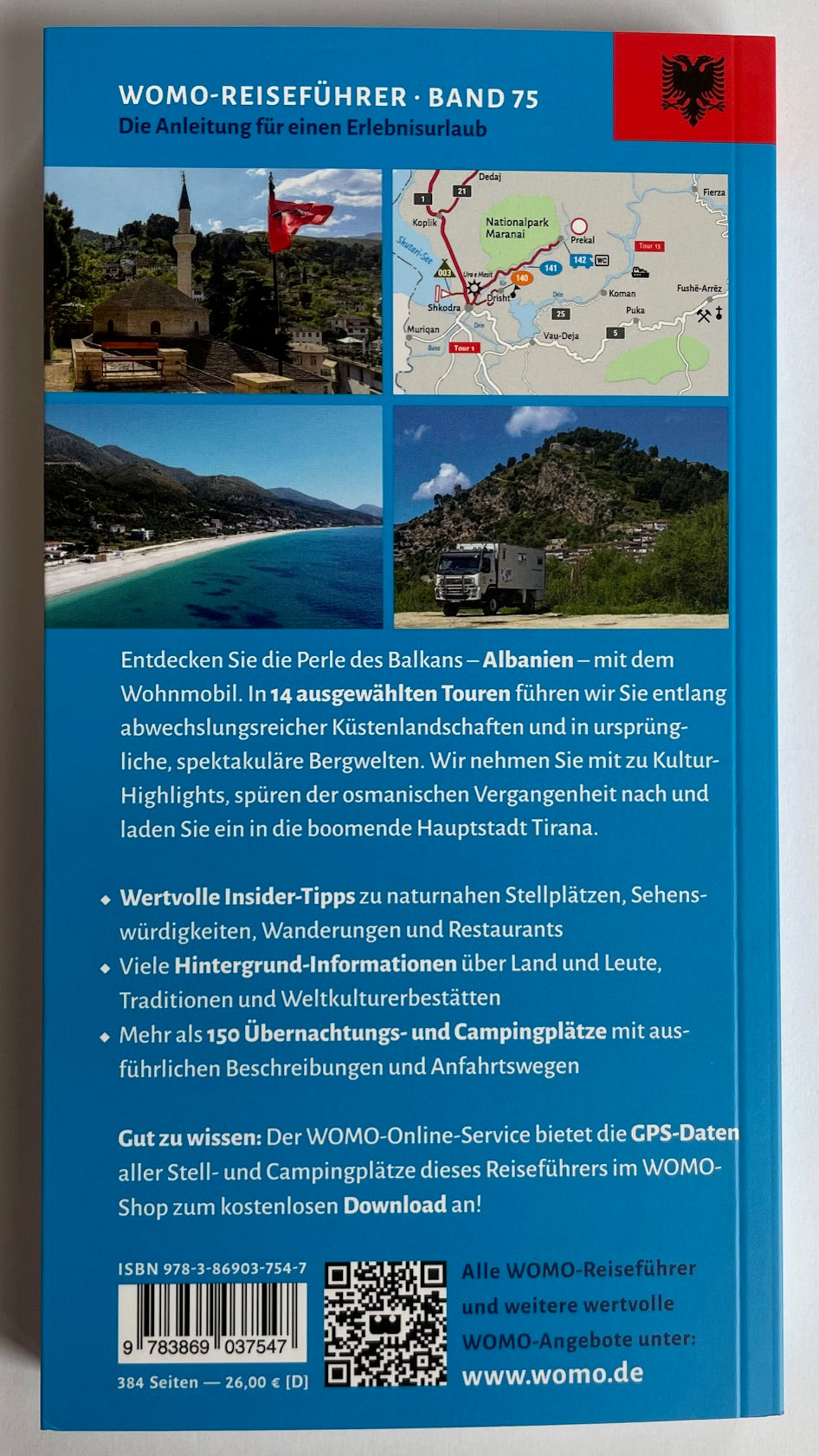 Entdeckertouren mit dem Wohnmobil Albanien WOMO Reiseführer Band 75 NEU