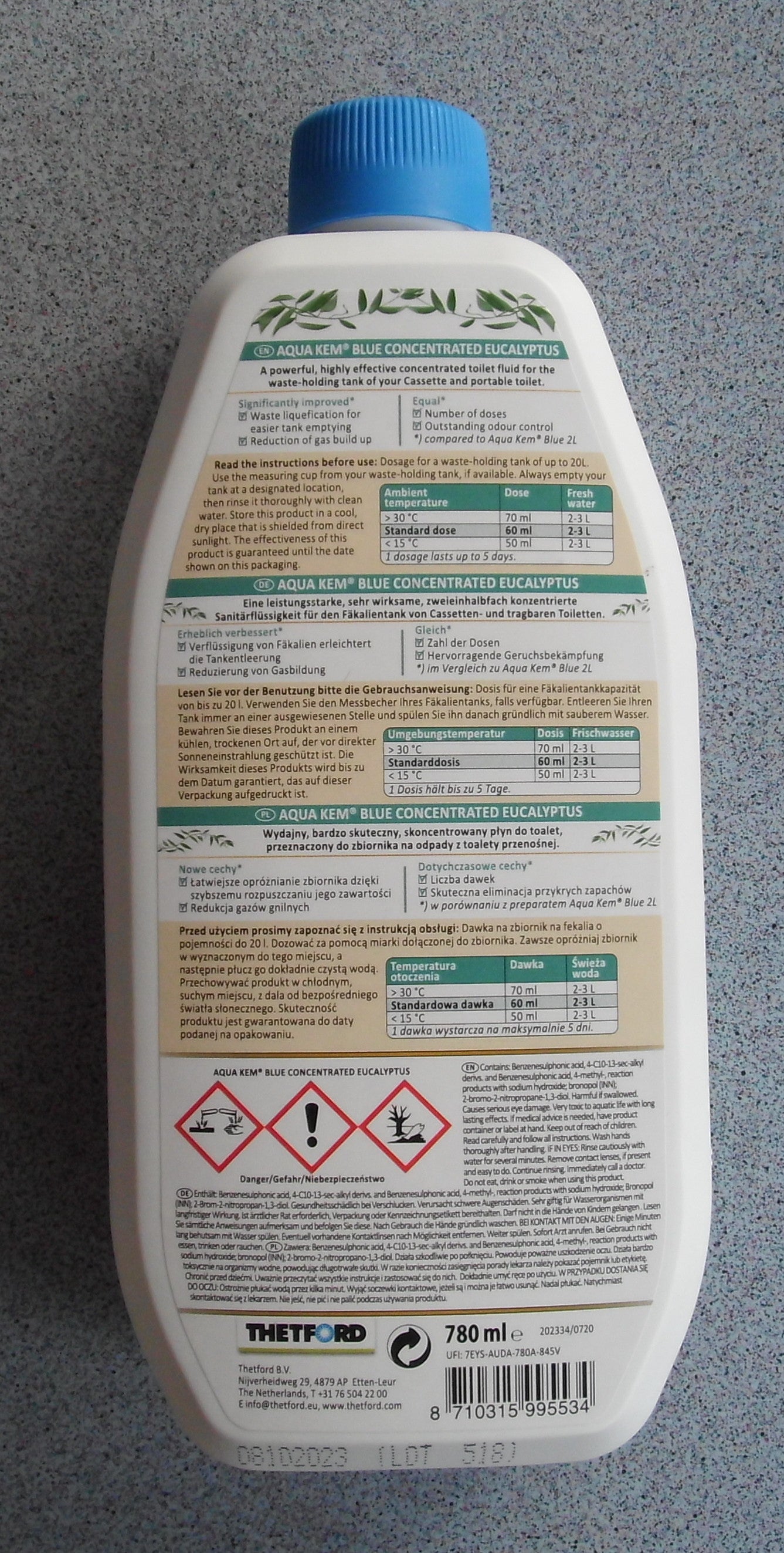 Aqua Kem Blue Eucalyptus 0,75 L Konzentrat für Toilette Thetford WC 340090bs NEU