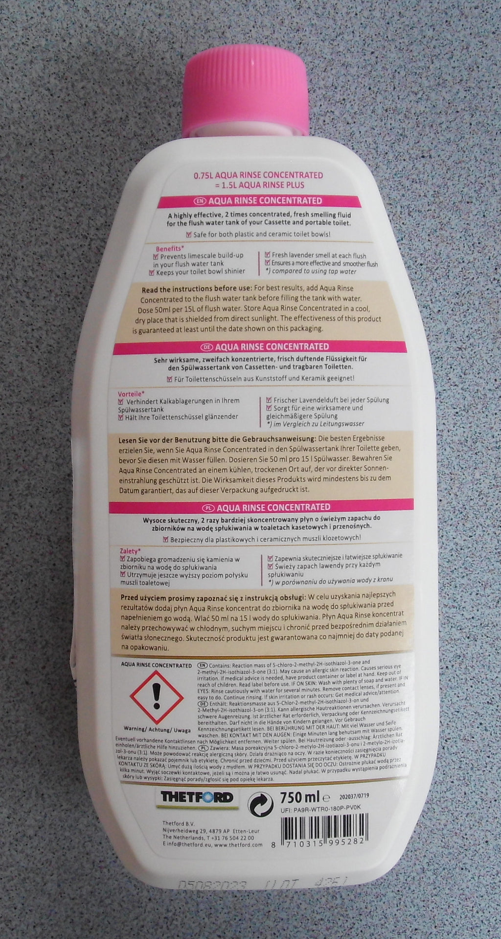 Aqua Rinse  0,75 L Thetford Zusatz WC Toilette Spülwasser Konzentrat 276880b2 NEU