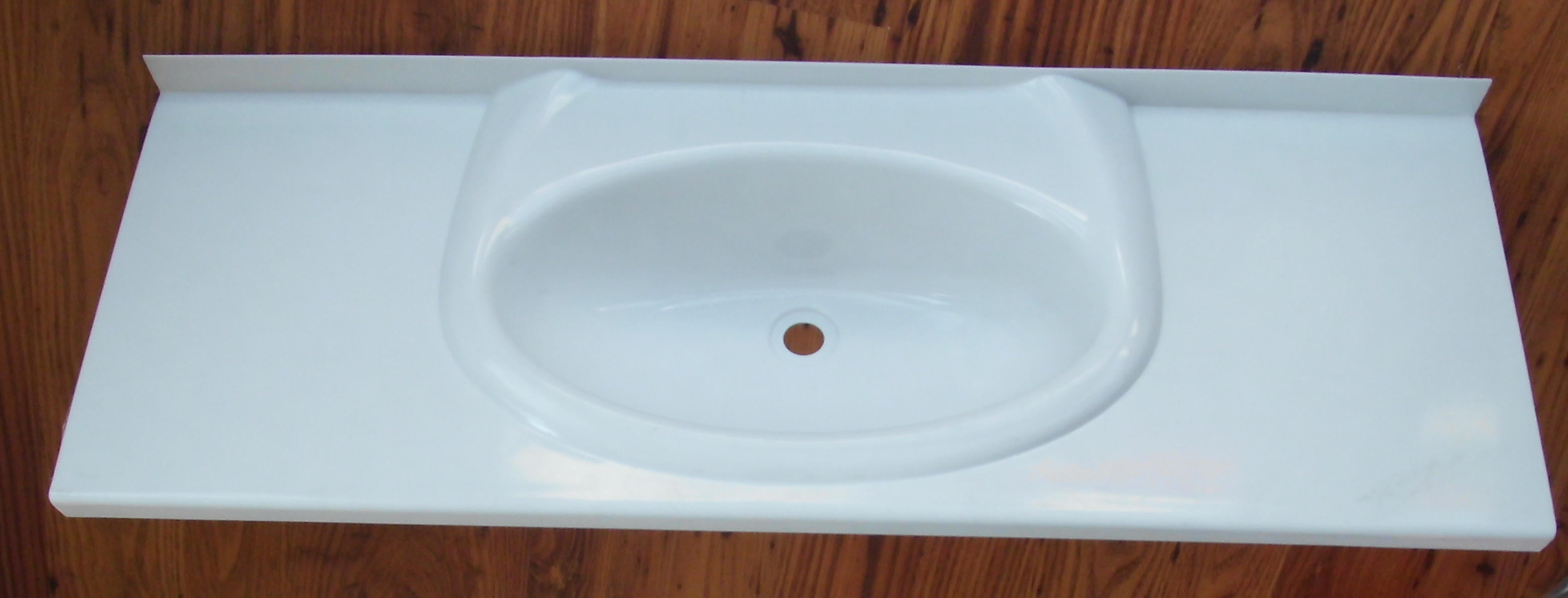 Waschbecken lang Ablage kürzbar weiß für Wohnmobile 165160b2 NEU