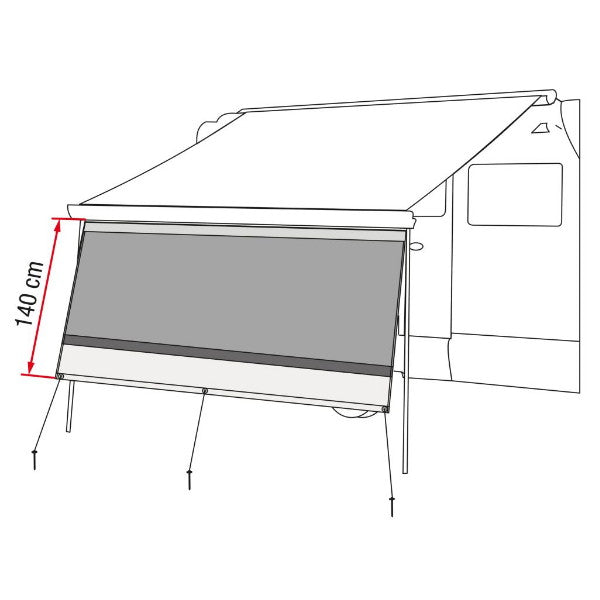 Rain Blocker Vorderwand für Fiamma Markise NEU