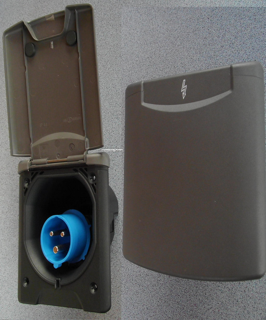 Einspeisestecker neue Form mit Magnetdeckel 230 V CEE fest Einbau NEU