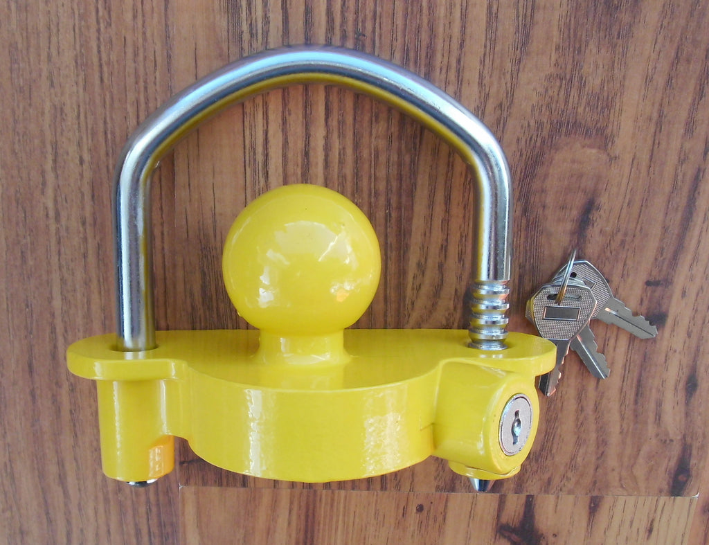 Diebstahlsicherung gelb Deichselschloss Kugel Anhänger Safety 92763r NEU
