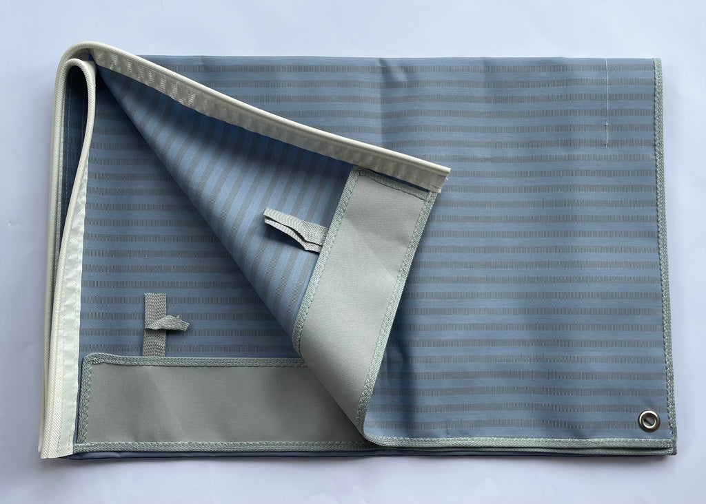 Fenster Markise ca 180x75 cm Blau Graue Streifen OHNE Gestänge 261322Lg NEU