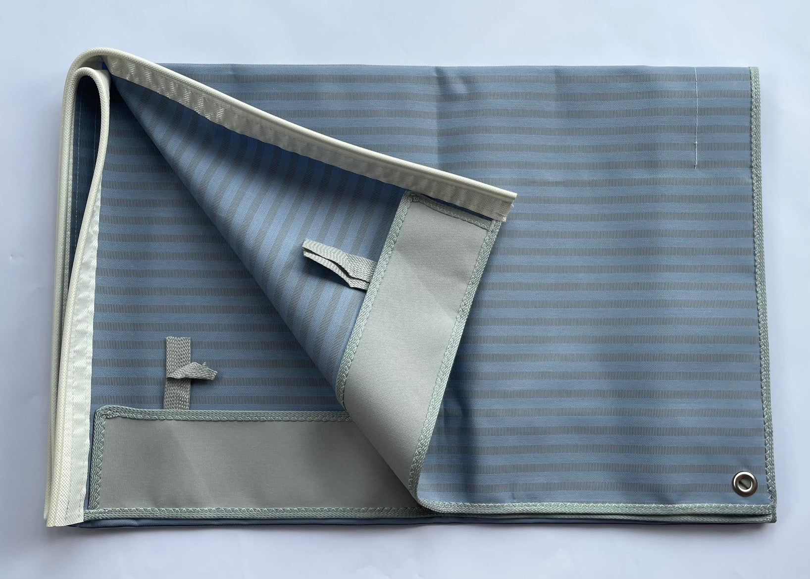 Fenster Markise ca 180x75 cm Blau Graue Streifen OHNE Gestänge 261322Lg NEU