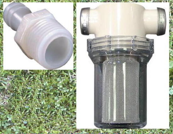 Schmutzfilter mit 2 Anschlüssen, Filter Wasserfilter Shurflo 1/2" groß 71782m+2x121940b NEU
