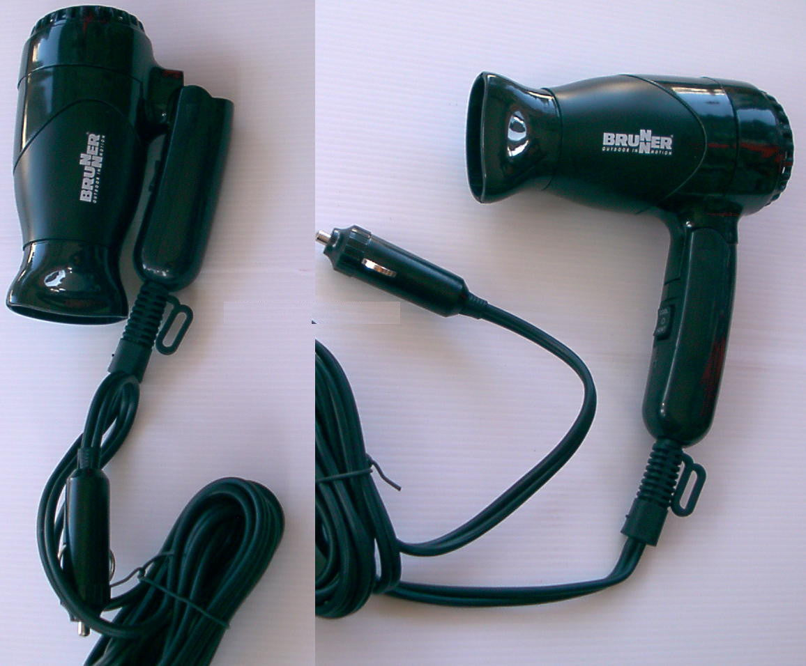 Haartrockner Fön schwarz 12 Volt 168 W Schalter klappbar 51908Lg NEU