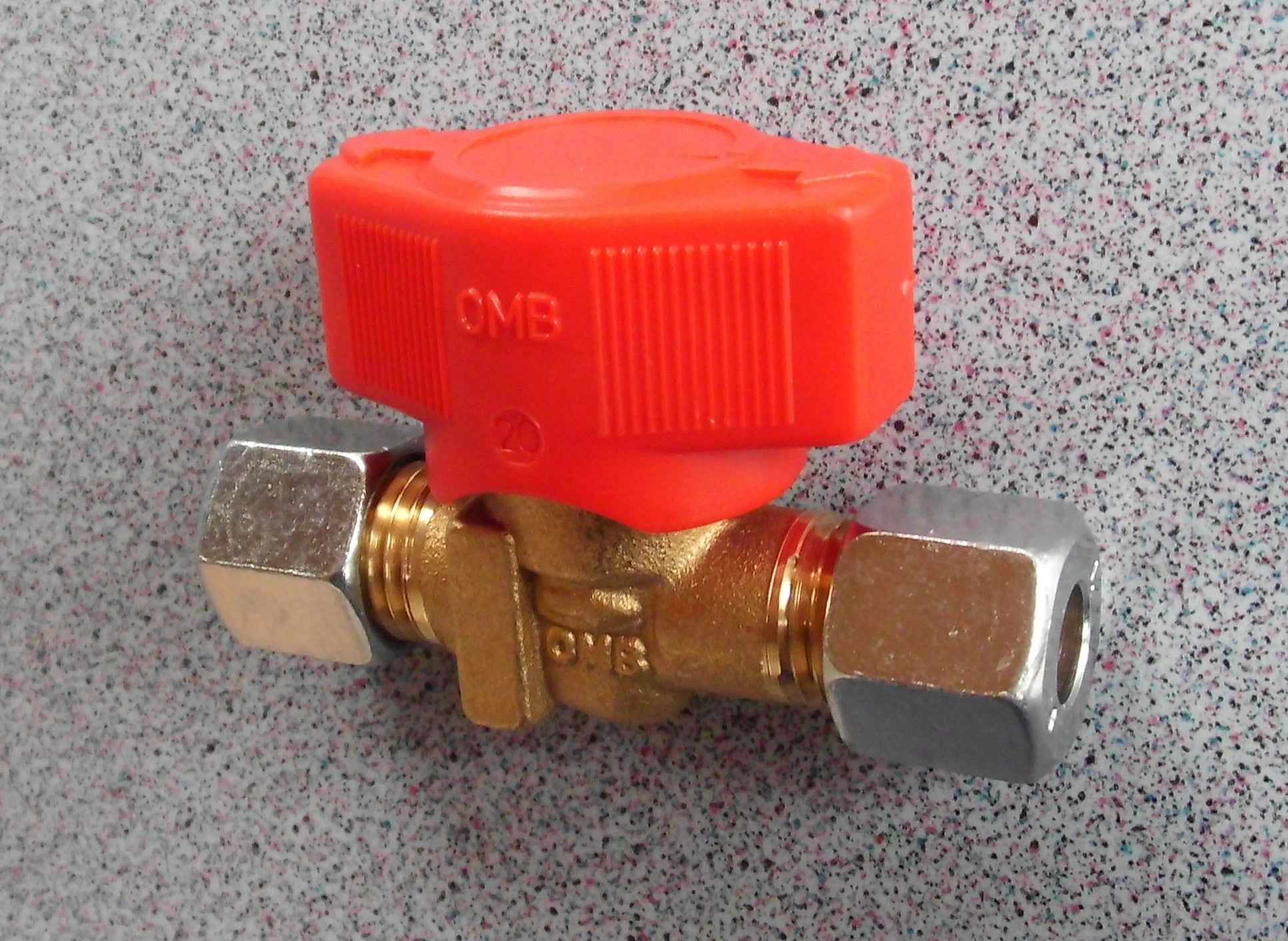 Gas Ventil Absperrventil Gasventil 1er für beidseitig 8mm Rohr rot OMB 070129lg NEU