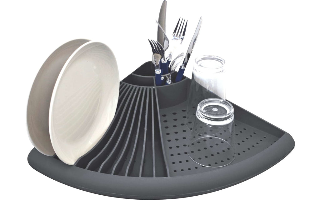 Geschirr Trockner Abtropfer Geschirrtrockner ECK GRAU 92161r NEU
