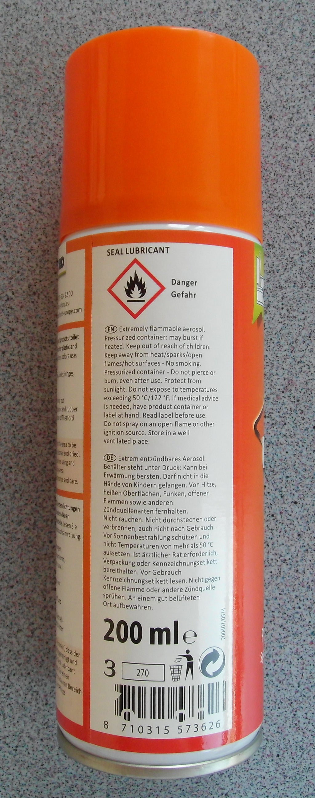 Gummi Pflegespray 200ml Thetford WC Dichtung Pflege 450f106 NEU
