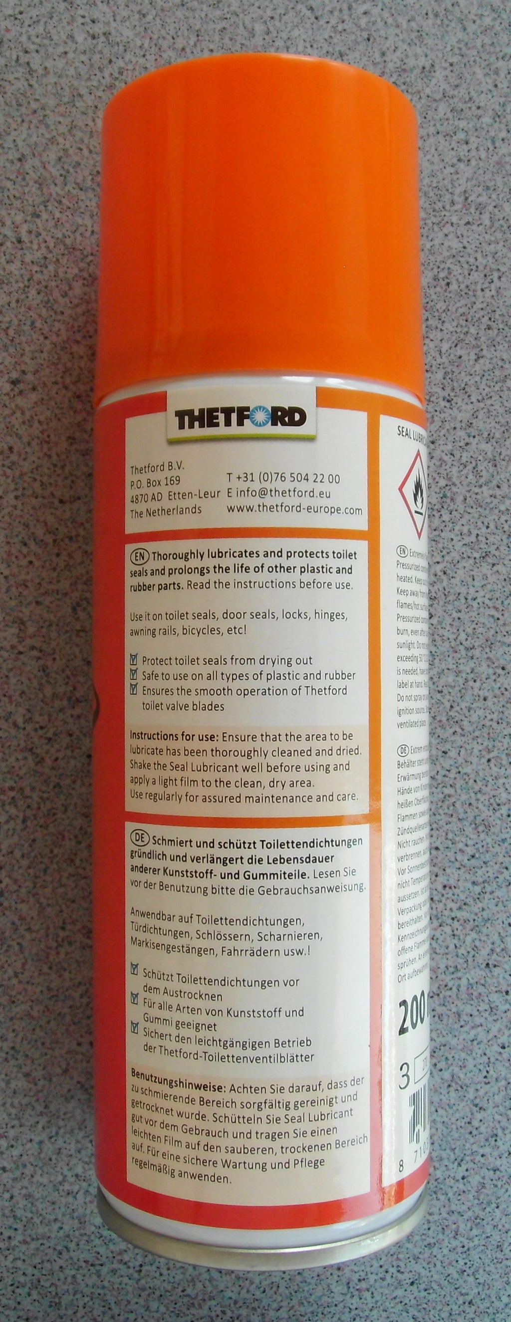 Gummi Pflegespray 200ml Thetford WC Dichtung Pflege 450f106 NEU