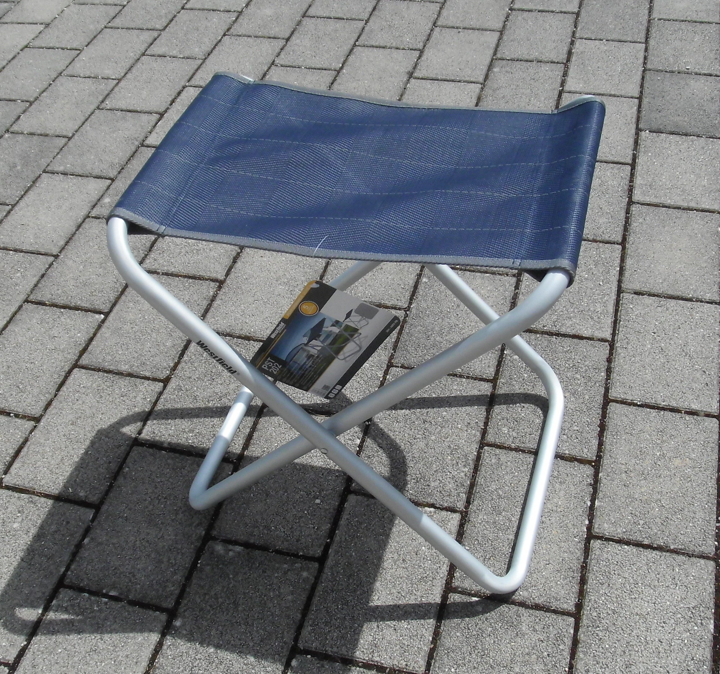 Hocker Stool XL Campingstuhl klappbar Beinauflage Alu grau bis 100 kg 3796504Lg NEU