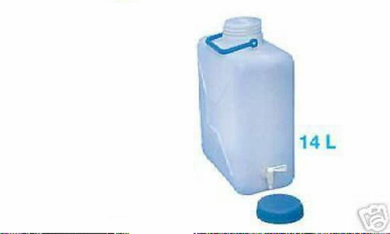 Wasserkanister 14 L Uniboy Deckel DIN 96 Trinkwasser Kanister + Hahn 77880m NEU