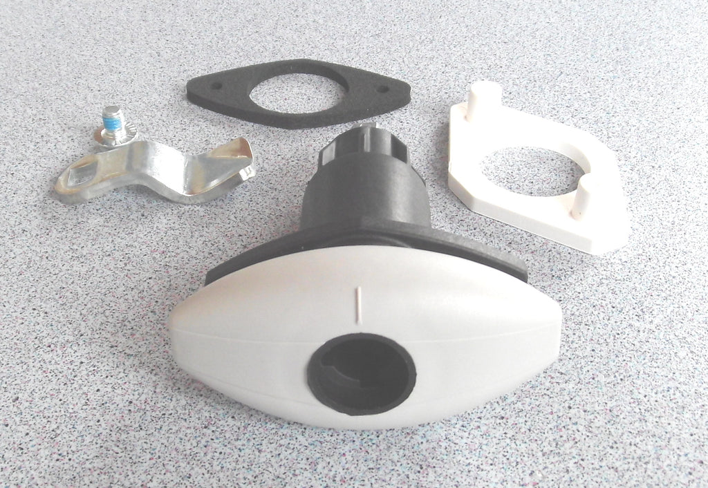 Klappenschloss Ellipse Klein Drehspann Türschloss STS bianco weiß 215f209-1 NEU
