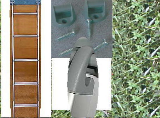 Leiter Alkovenleiter Alu 147 cm mit Halter 5 Stufen Einhängeleiter 80234m NEU