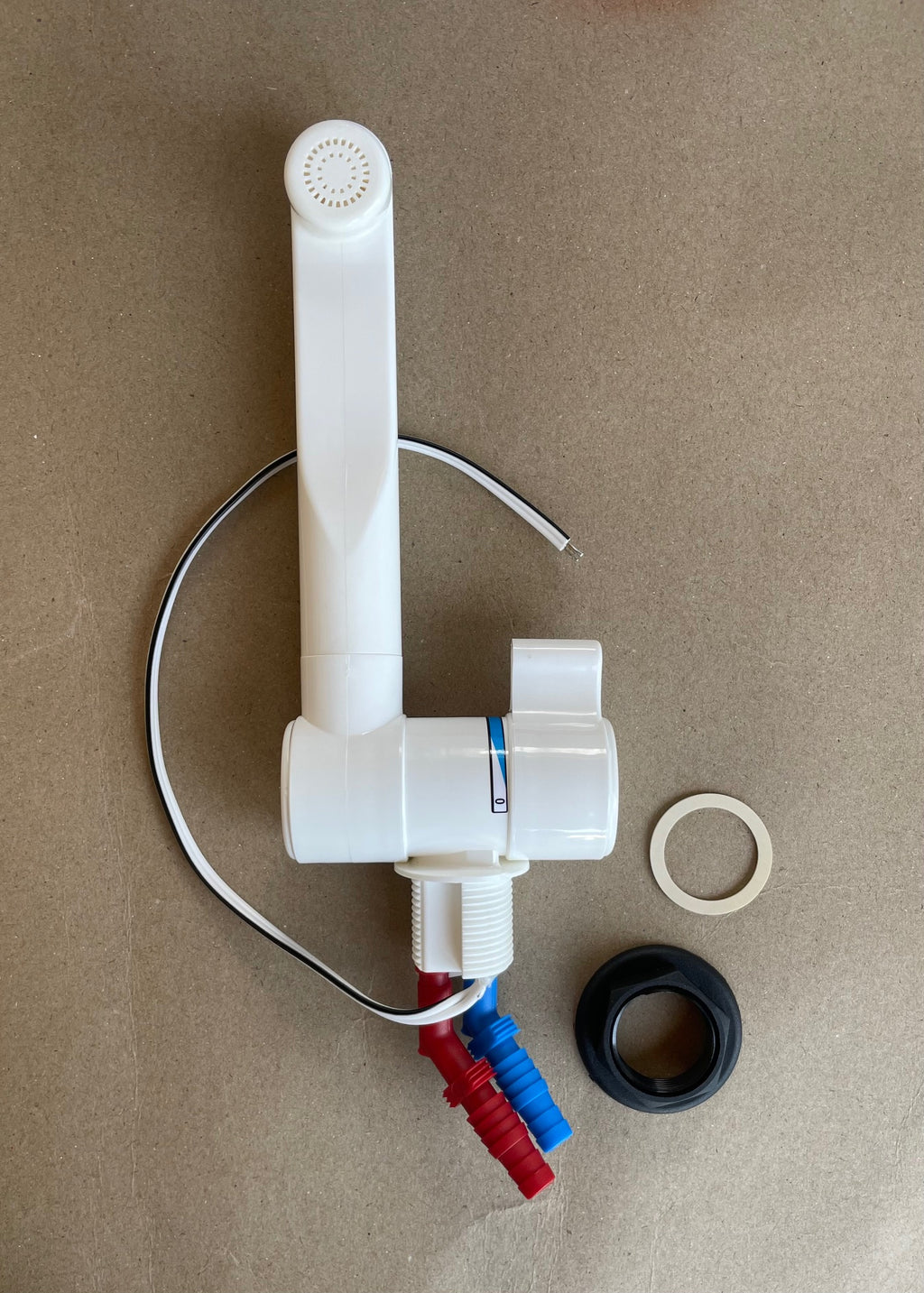 Wasserhahn 12 V Comet Mischer + Schalter kalt/ warm LONDON weiß 63028r NEU