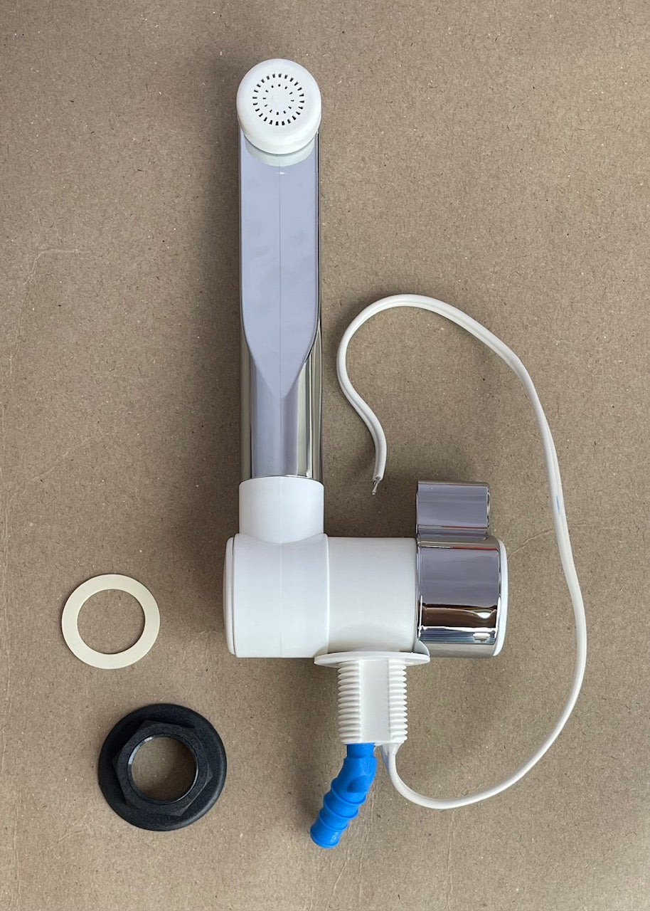 Wasserhahn 12 V London kalt chrom/ weiß mit Microschalter Comet 70882m NEU