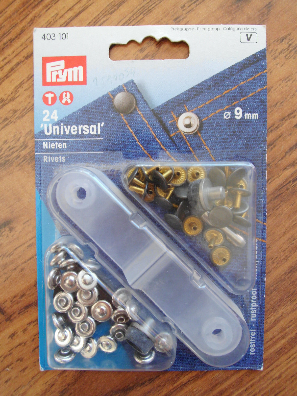 PRYM 9 mm Nieten 24er Set  18296p NEU