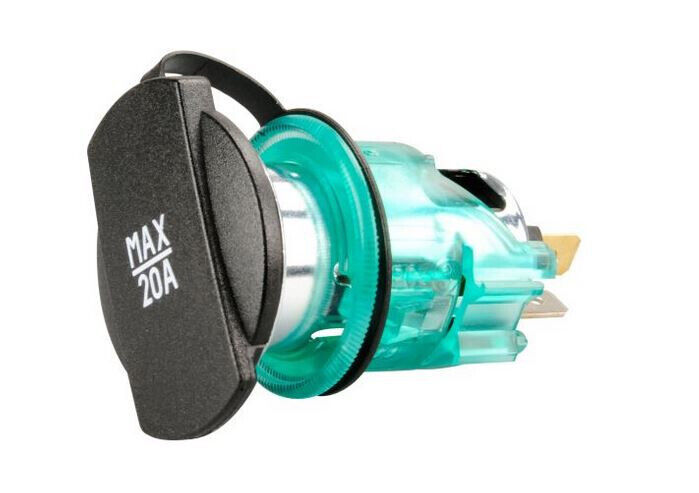 Power Steckdose 12 - 24 Volt Zigarettenanzünder 20 A mit Deckel 324f082 NEU