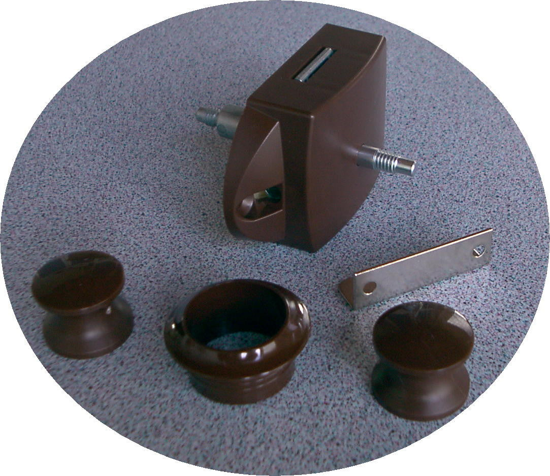 Push Lock f. Stangen Ers. Schloss beidseitig 2 Knöpfe∢1 Rosette braun 532710r10