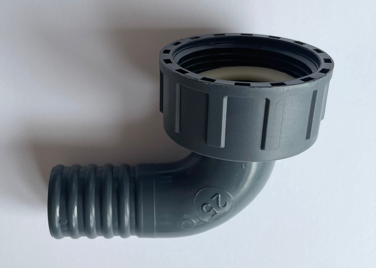 Schlauchadapter 1"1/4 auf 25 mm Winkel f. Waschbecken Ablauf groß Can 47874m NEU