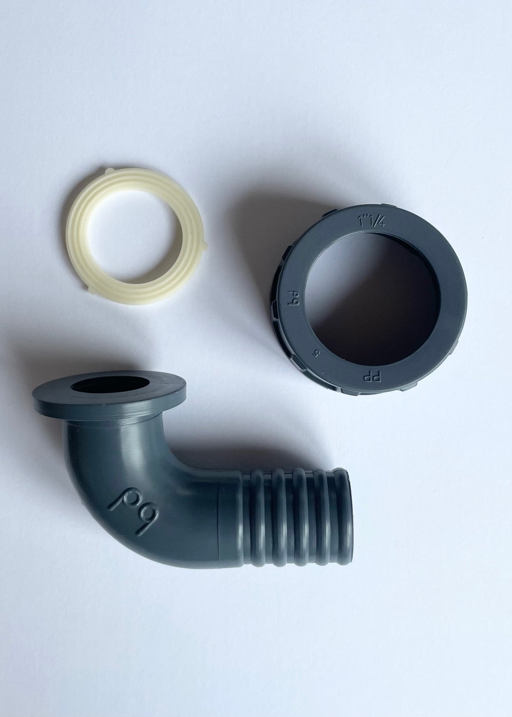Schlauchadapter 1"1/4 auf 25 mm Winkel f. Waschbecken Ablauf groß Can 47874m NEU