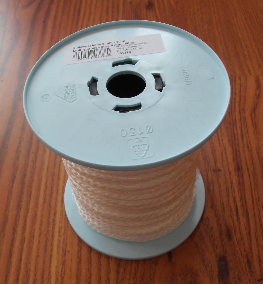 Spannleine 50 m/5mm Zeltleine weiß Zelt Leine Wäscheleine 401270b2 NEU