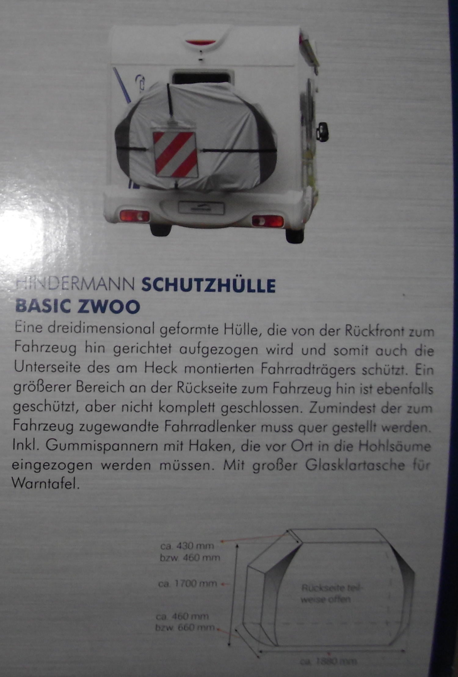 Fahrrad Schutzhülle 3dimensional für Heckträger bis 3 Räder Basic Zwoo 249180b NEU
