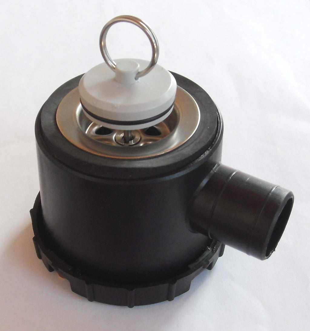 Siphon schwarz 39mm mit 1 Zugang Ablauf Stöpsel + Stift, Rohrsystem 72819p NEU
