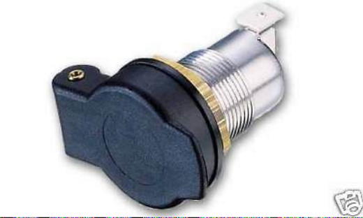 Norm Steckdose Alu 16 A Klapp Deckel Einbau 12 - 24 Volt 75084m NEU