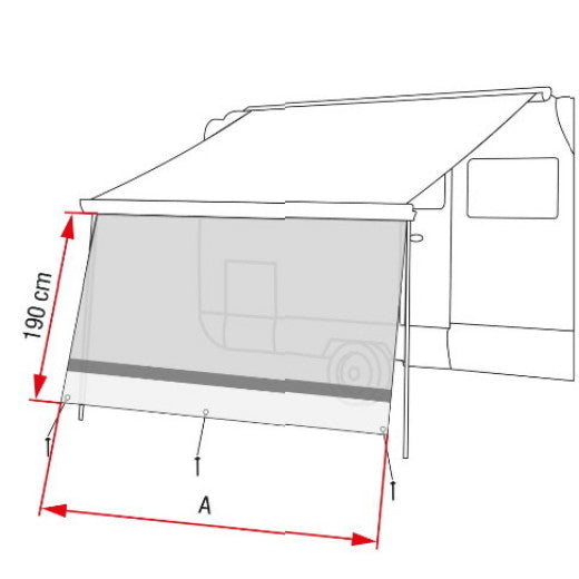 Sun View Blocker Vorderwand XL für Fiamma Markise NEU
