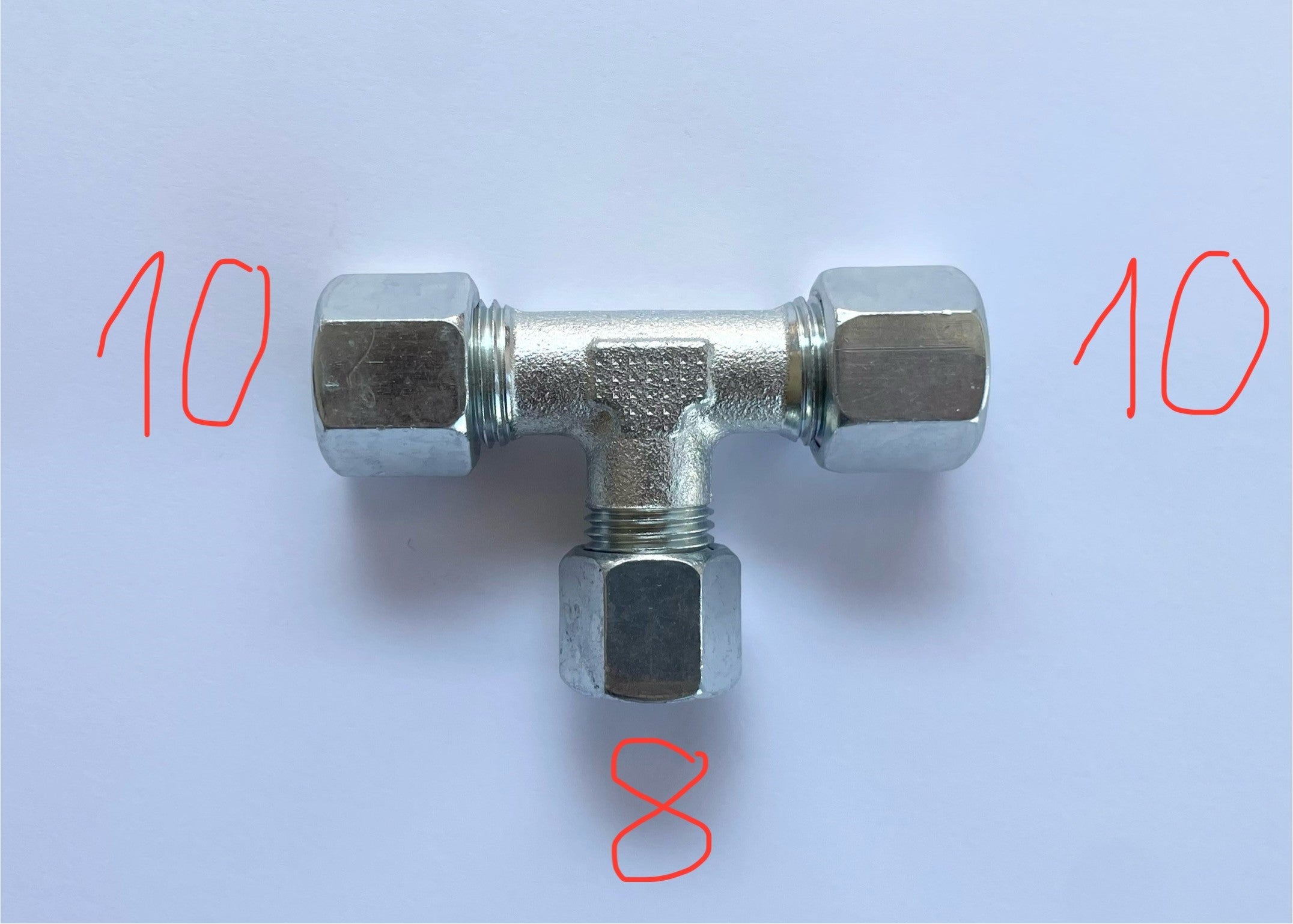 Gas Verschraubung T Schneidring Verschraubung 10 8 10 mm Rohr Gasrohr 310f629-1