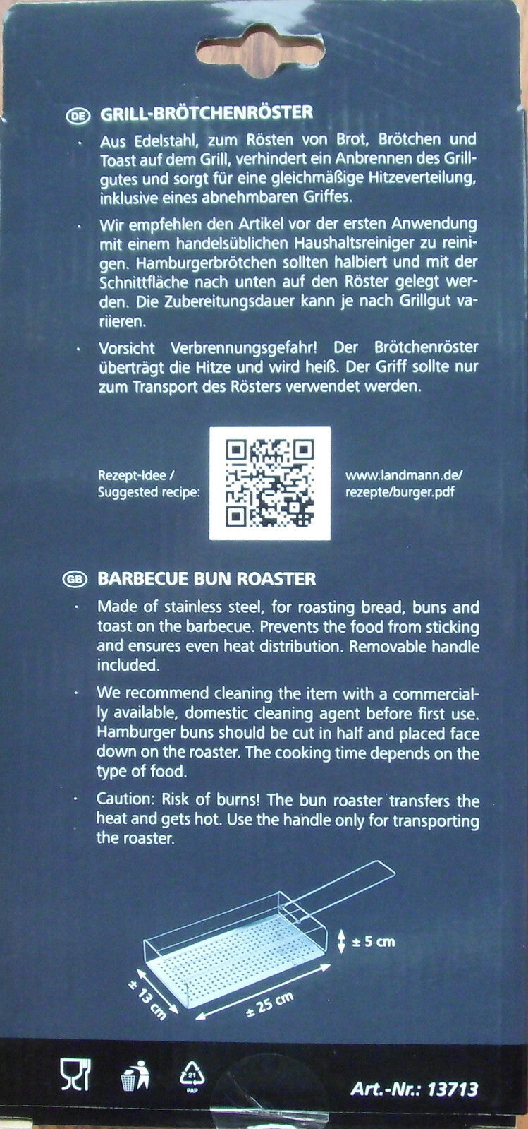 Camping Toaster für div. Feuerstellen, Grill oder Gaskocher 242454Lg Neu