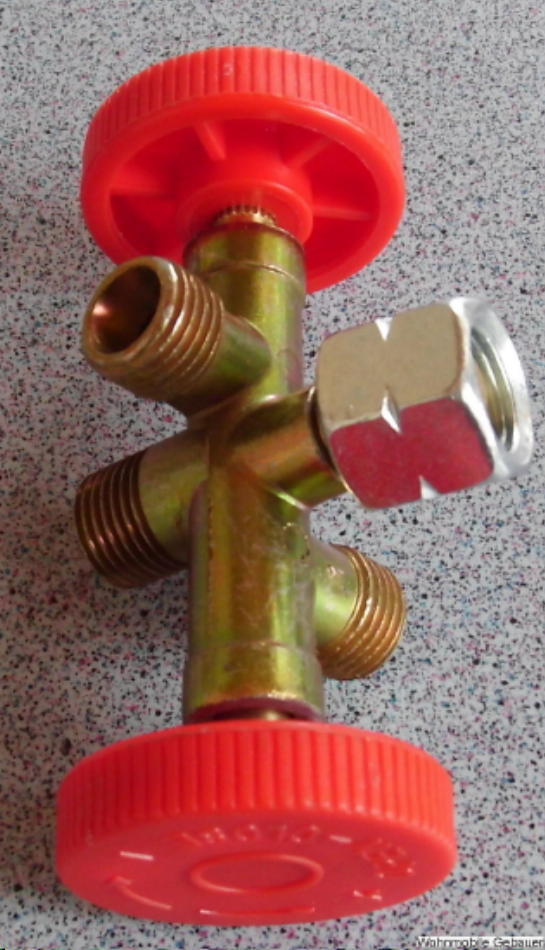 Abzweigventil Gas Ventil Gashahn 3er Dreifachventil Messing GOK 310f803-1 NEU