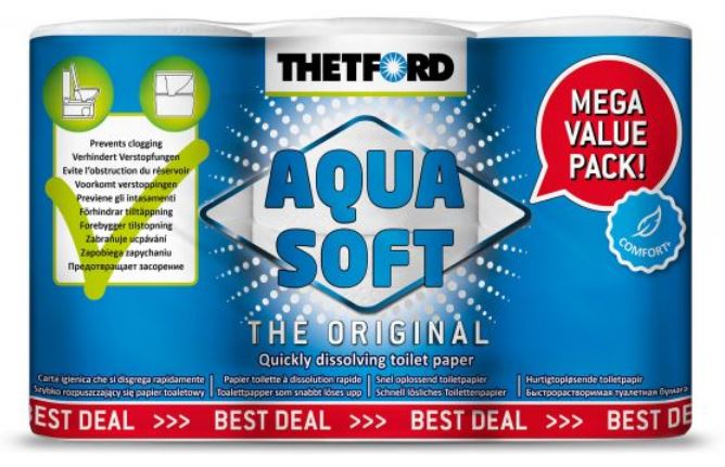 WC Papier Thetford Megapack 6 Rollen 200 Blatt soft Toilettenpapier 43417m NEU