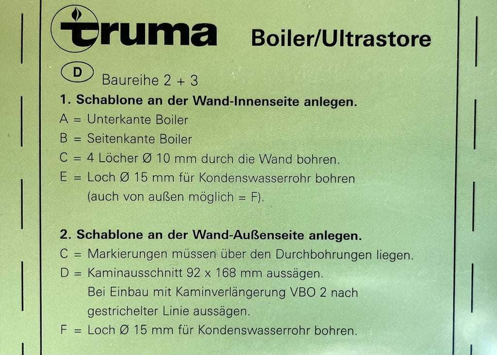 Wandkamin Set Baureihe 3, weiß Truma Gas Boiler Kamin E7830r/309f387 NEU