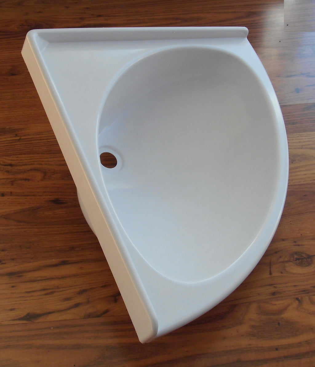 Waschbecken Eckwaschbecken maxi 42 weiß Kunststoff für Wohnmobil 300f518 NEU