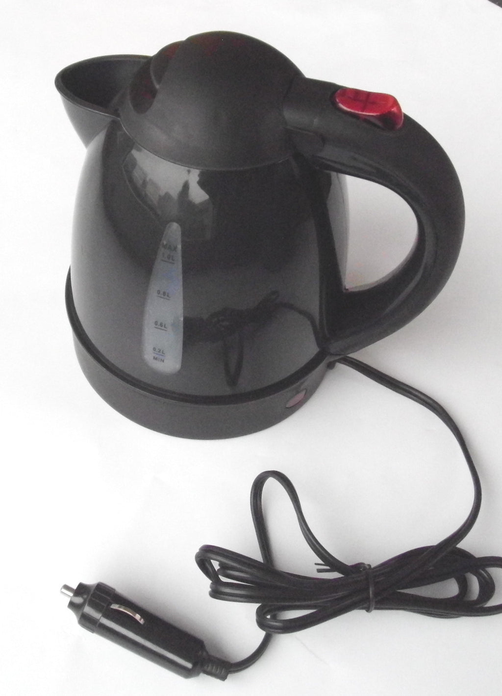 Wasserkocher schwarz 1 Liter 12 Volt 150 Watt für Zigarettensteckdose 80437r NEU