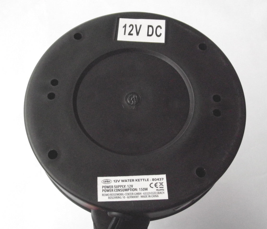 Wasserkocher schwarz 1 Liter 12 Volt 150 Watt für Zigarettensteckdose 80437r NEU