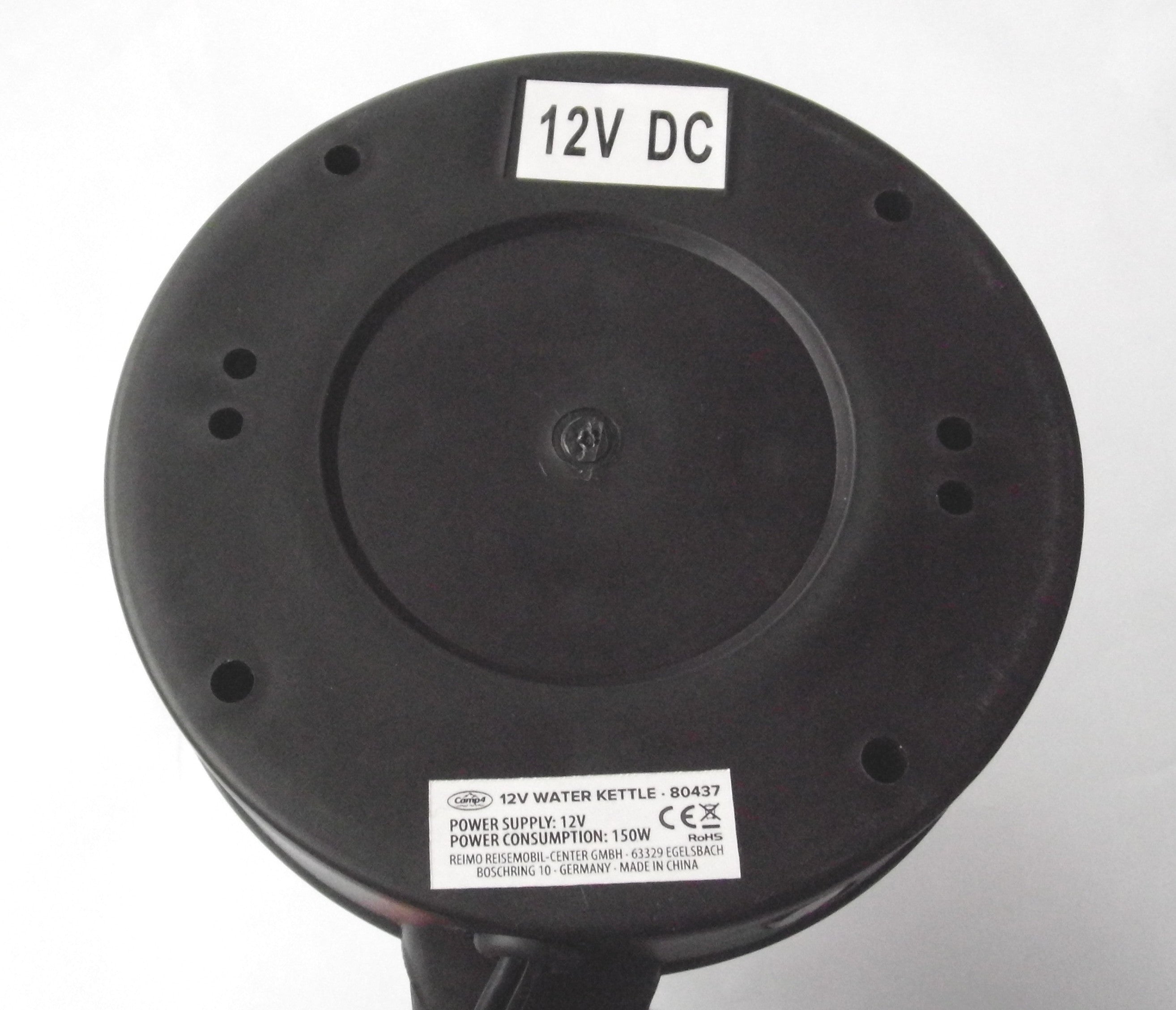 Wasserkocher schwarz 1 Liter 12 Volt 150 Watt für Zigarettensteckdose 80437r NEU