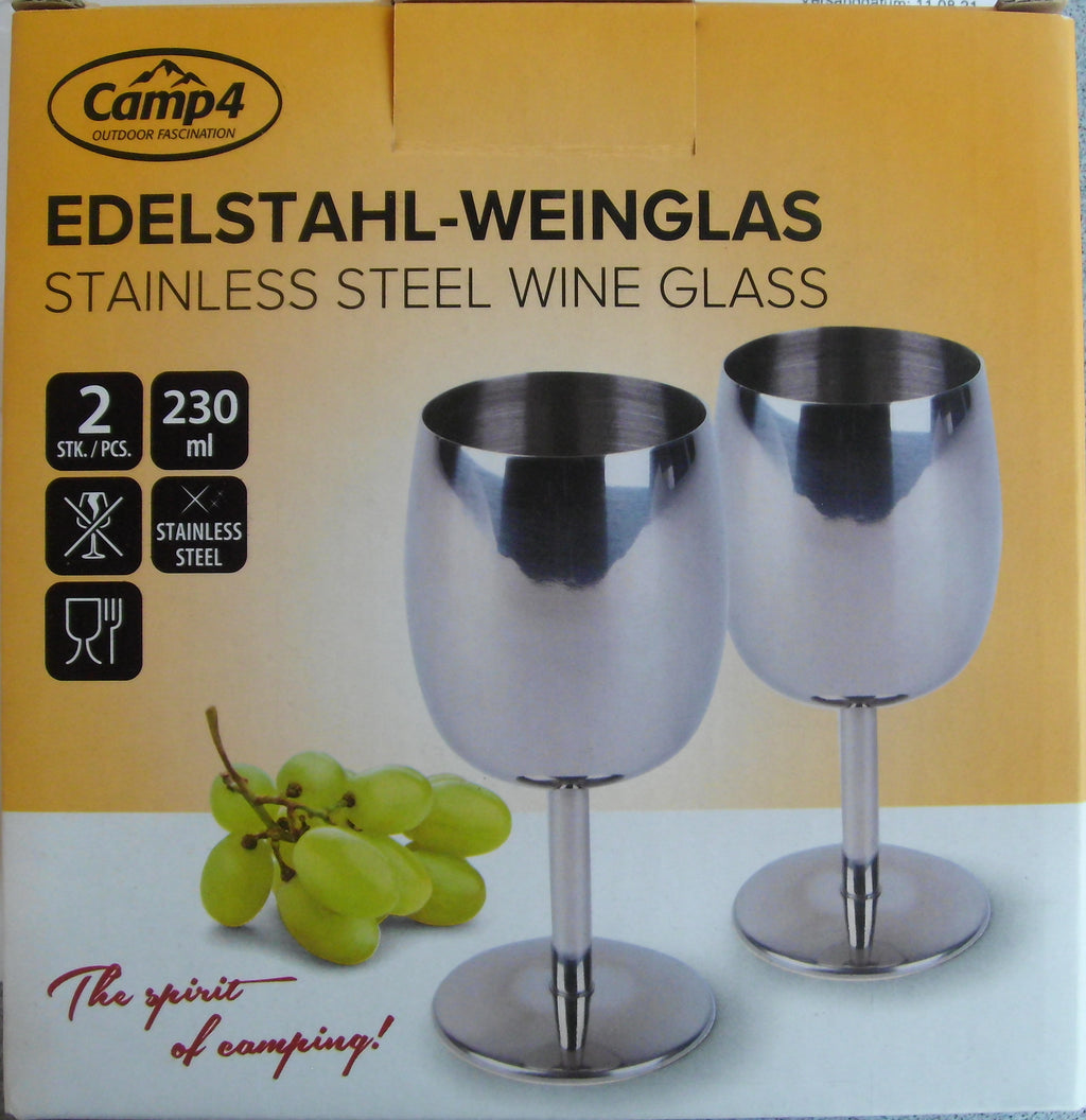 Weinkelche Edelstahl 2 Stück für Camping 930938r NEU
