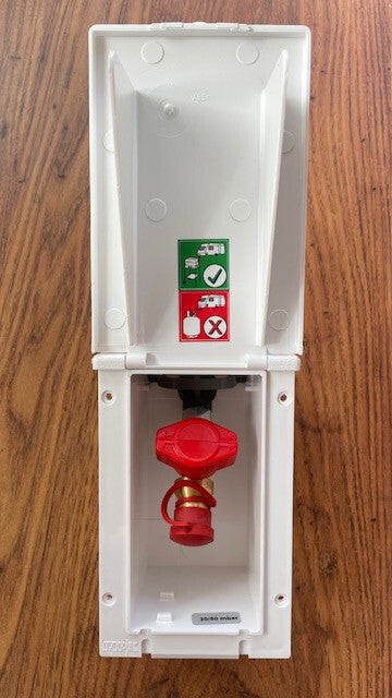 Gas Sicherheits Steckdose für außen MPK Versorgungsklappe  310f957 NEU